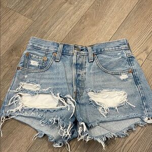 Levis Levi Distressed Denim Shorts